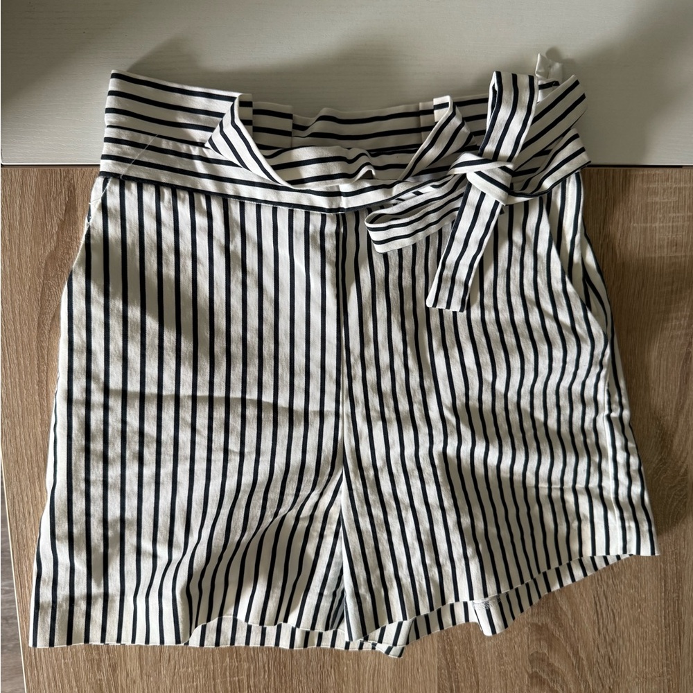 Dalia Navy and White Striped Shorts